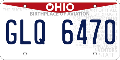 OH license plate GLQ6470