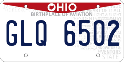OH license plate GLQ6502