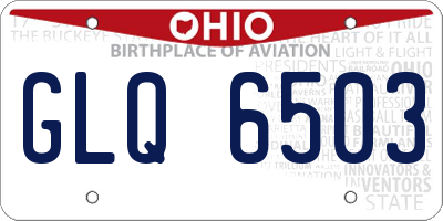 OH license plate GLQ6503