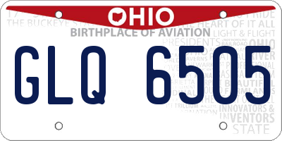 OH license plate GLQ6505