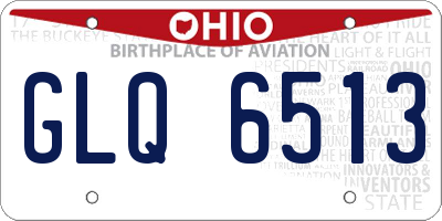 OH license plate GLQ6513