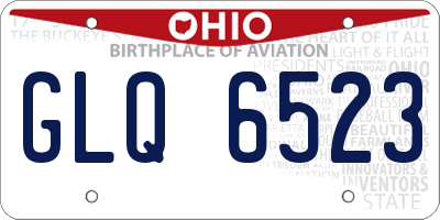 OH license plate GLQ6523