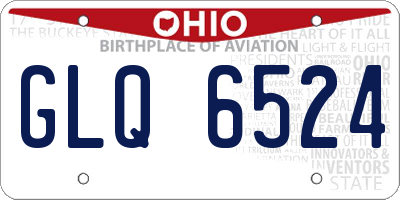OH license plate GLQ6524