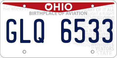OH license plate GLQ6533