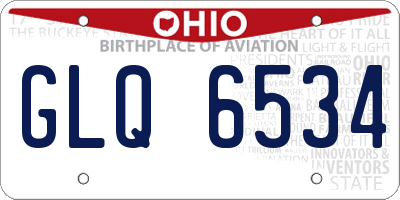 OH license plate GLQ6534