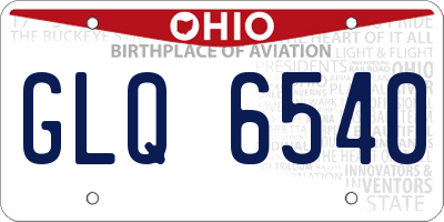 OH license plate GLQ6540