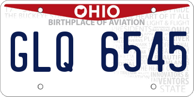 OH license plate GLQ6545
