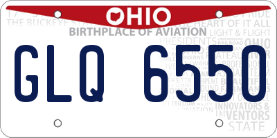 OH license plate GLQ6550