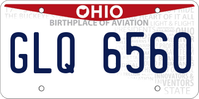 OH license plate GLQ6560