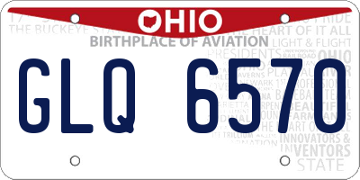 OH license plate GLQ6570