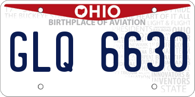 OH license plate GLQ6630