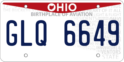 OH license plate GLQ6649