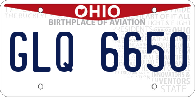 OH license plate GLQ6650