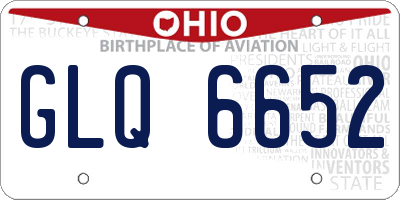 OH license plate GLQ6652