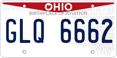 OH license plate GLQ6662