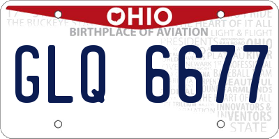 OH license plate GLQ6677