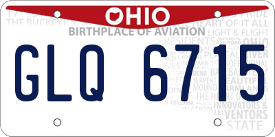 OH license plate GLQ6715