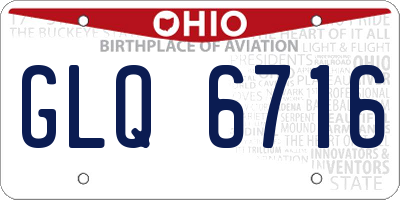 OH license plate GLQ6716