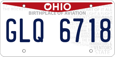 OH license plate GLQ6718