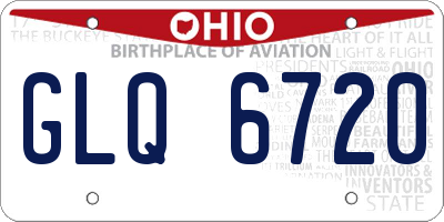 OH license plate GLQ6720
