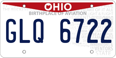 OH license plate GLQ6722