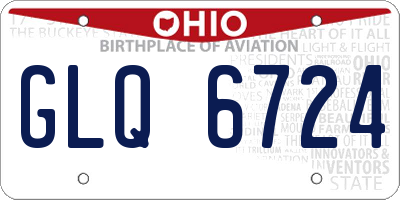 OH license plate GLQ6724