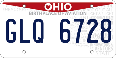 OH license plate GLQ6728