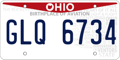 OH license plate GLQ6734