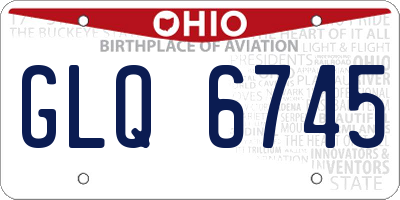 OH license plate GLQ6745