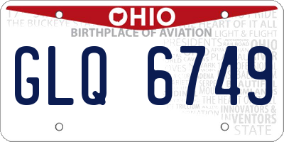 OH license plate GLQ6749