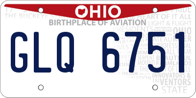 OH license plate GLQ6751