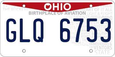 OH license plate GLQ6753