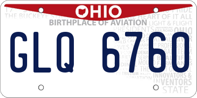 OH license plate GLQ6760