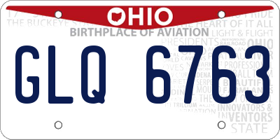 OH license plate GLQ6763