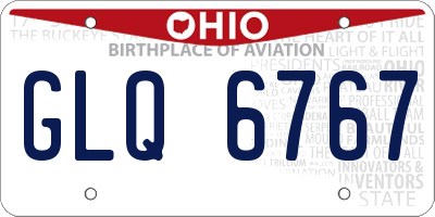 OH license plate GLQ6767