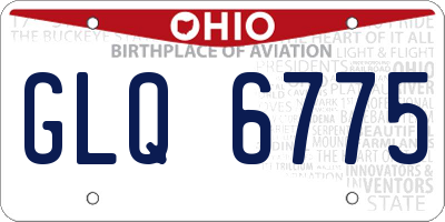 OH license plate GLQ6775