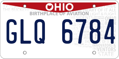 OH license plate GLQ6784