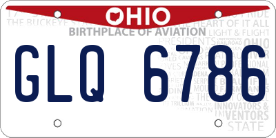 OH license plate GLQ6786