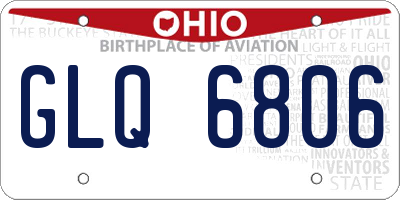 OH license plate GLQ6806