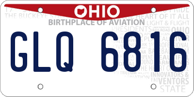 OH license plate GLQ6816