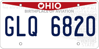 OH license plate GLQ6820