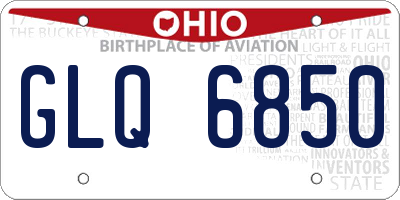 OH license plate GLQ6850