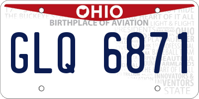 OH license plate GLQ6871