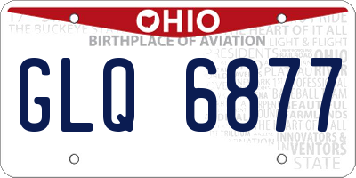 OH license plate GLQ6877
