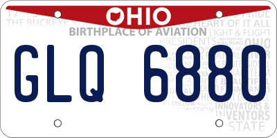 OH license plate GLQ6880