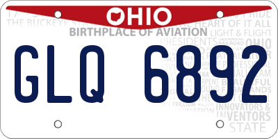 OH license plate GLQ6892