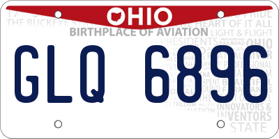 OH license plate GLQ6896