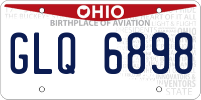 OH license plate GLQ6898
