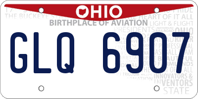 OH license plate GLQ6907