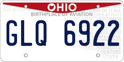 OH license plate GLQ6922